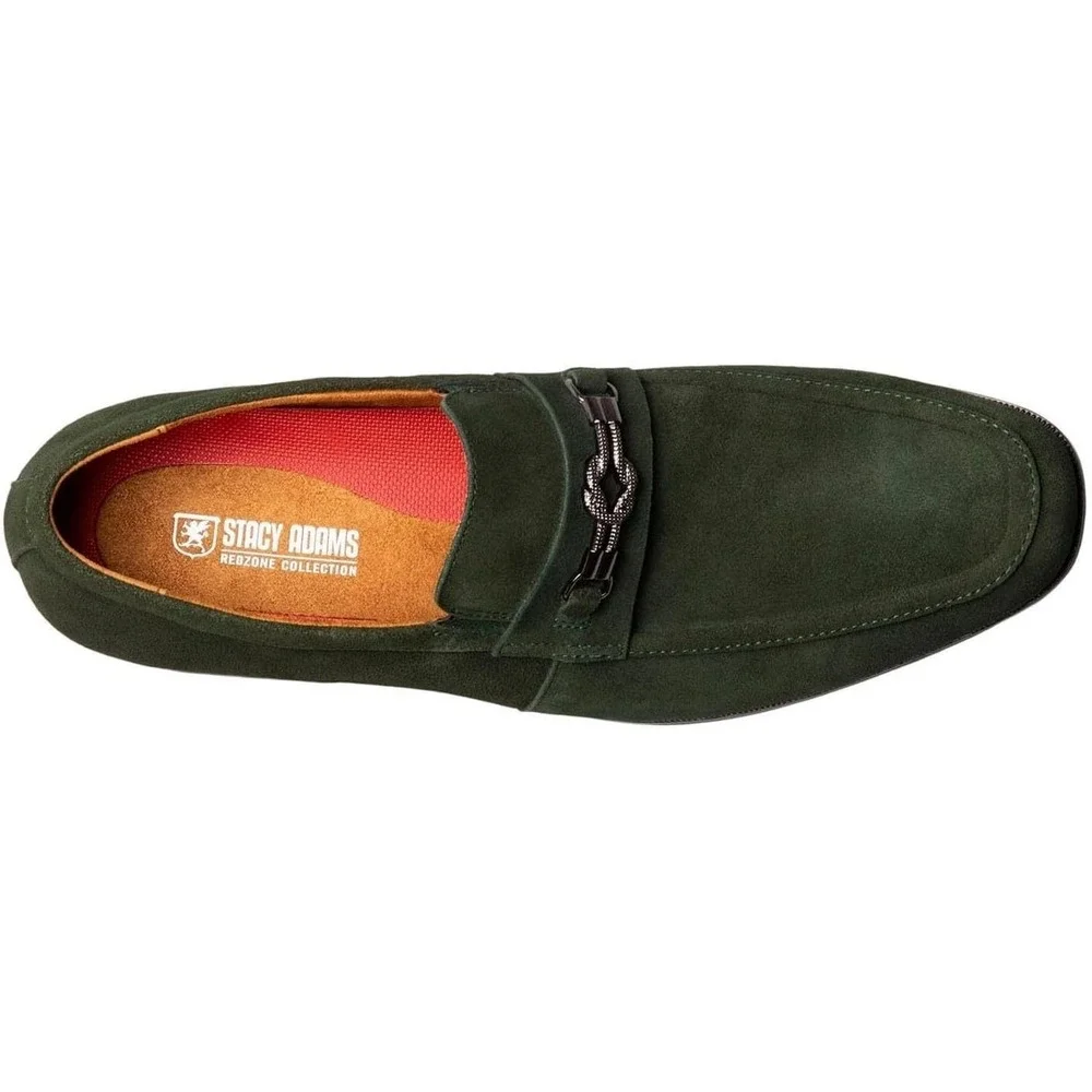 Stacy Adams Ravelle Men's Size 7 Suede Loafers Moc Toe Bit Slip on Shoes Green